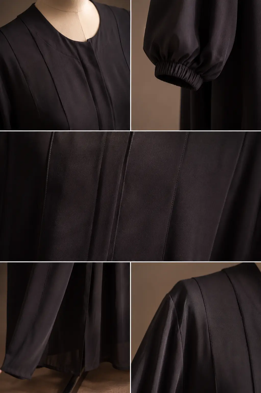 Classic Front Panel Abaya – Black