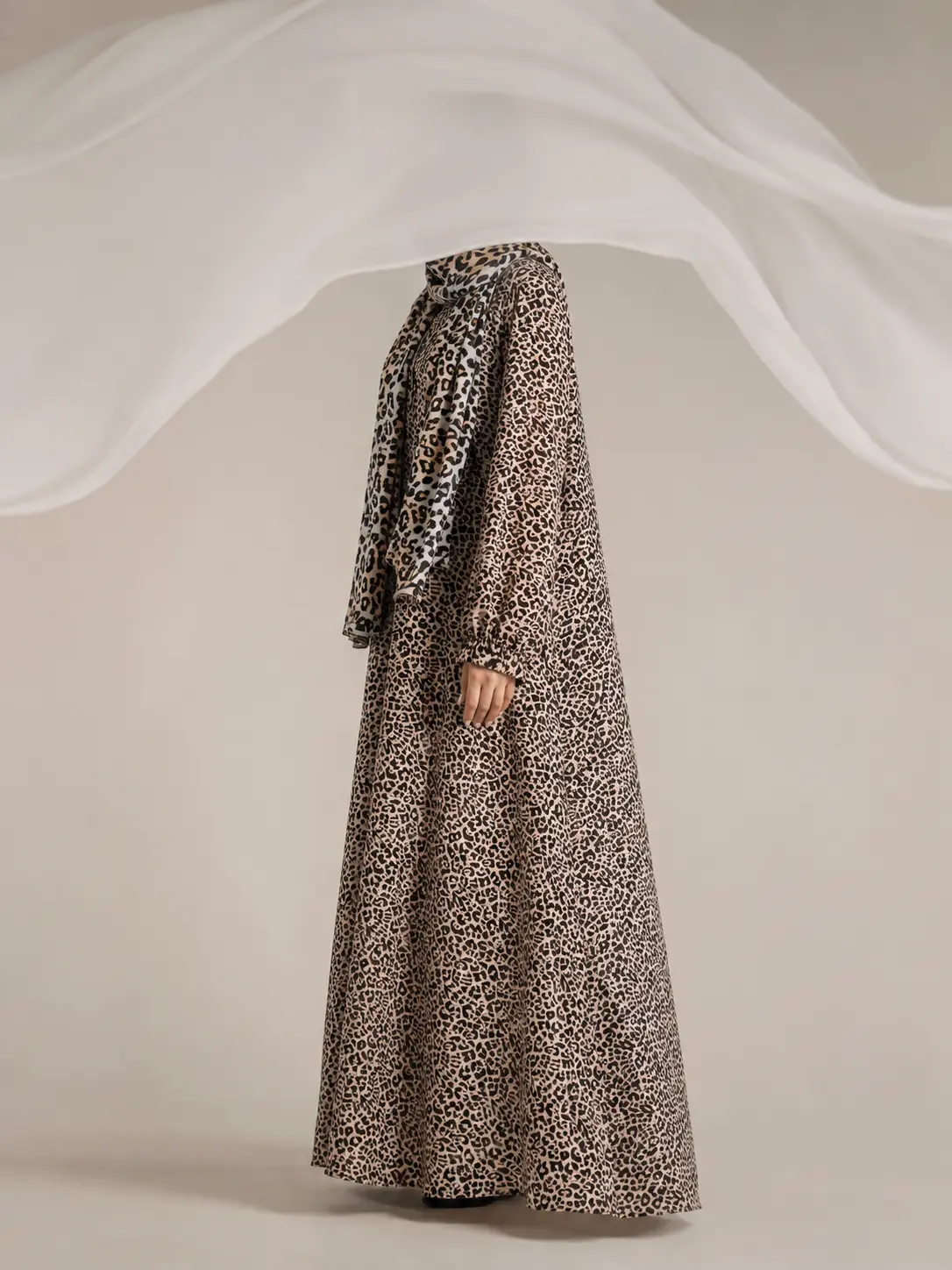 Leopard Print Abaya Set