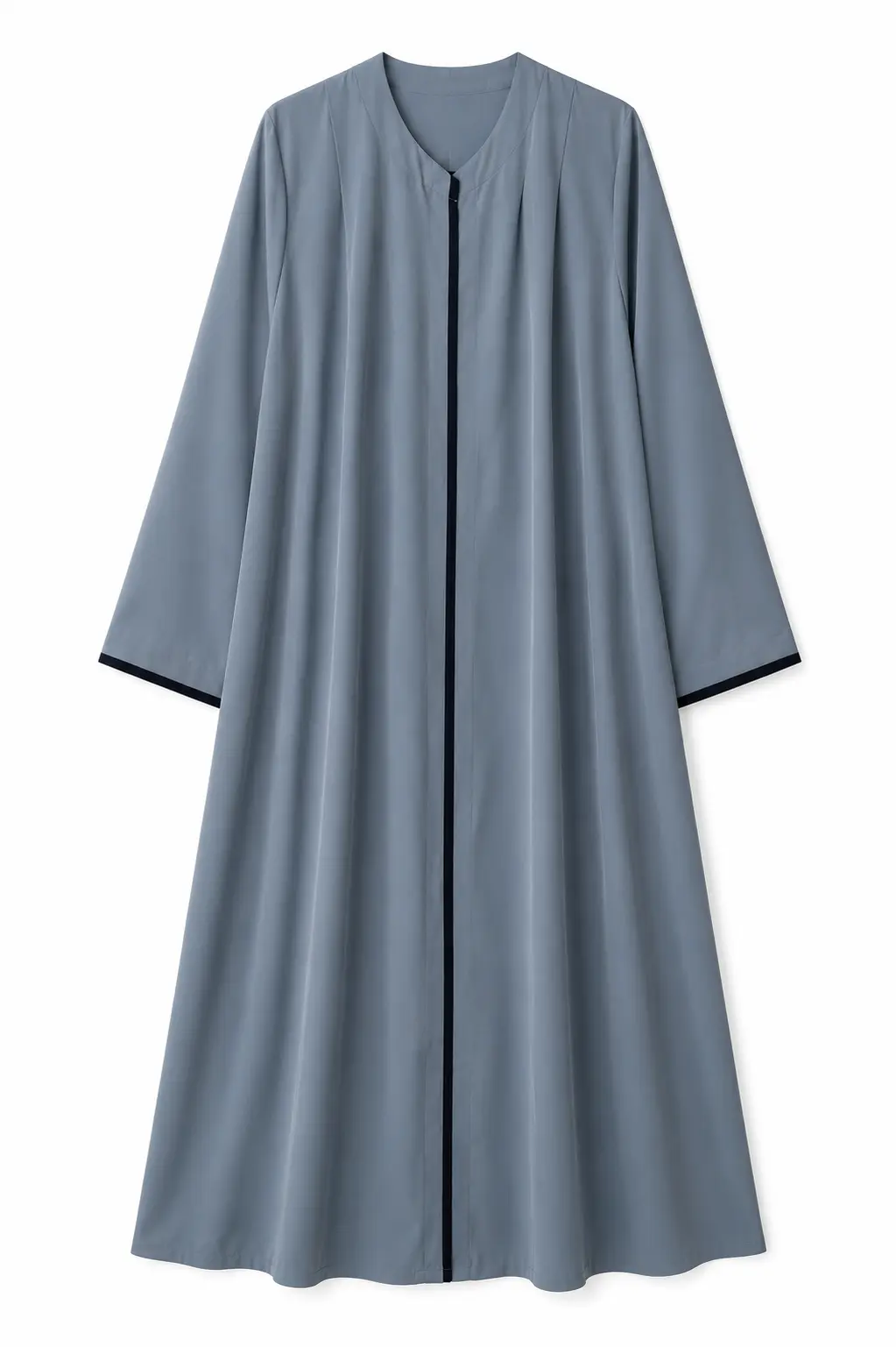 Light Grey - Abaya Georgette Black Trim