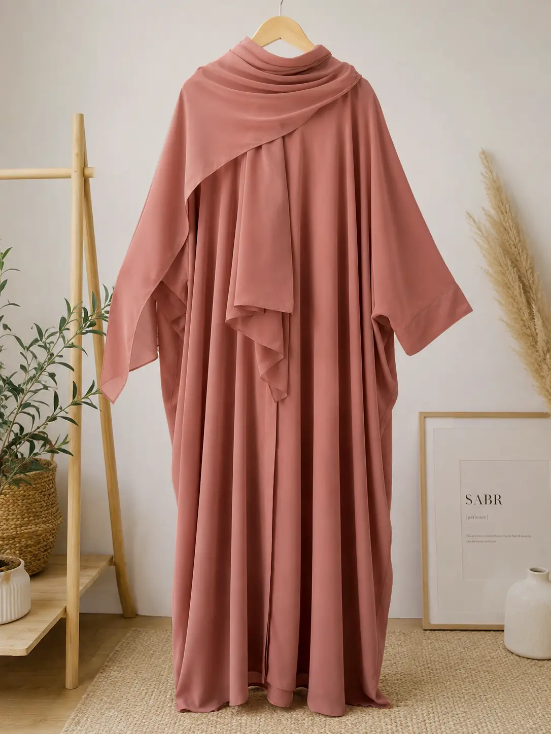 Rose Dusk Georgette Flare Poncho Abaya