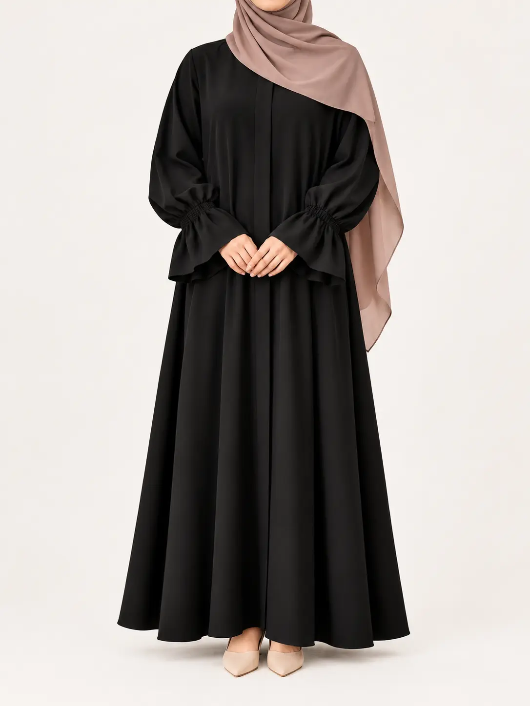 Flared Sleeves Black - Everyday Abaya