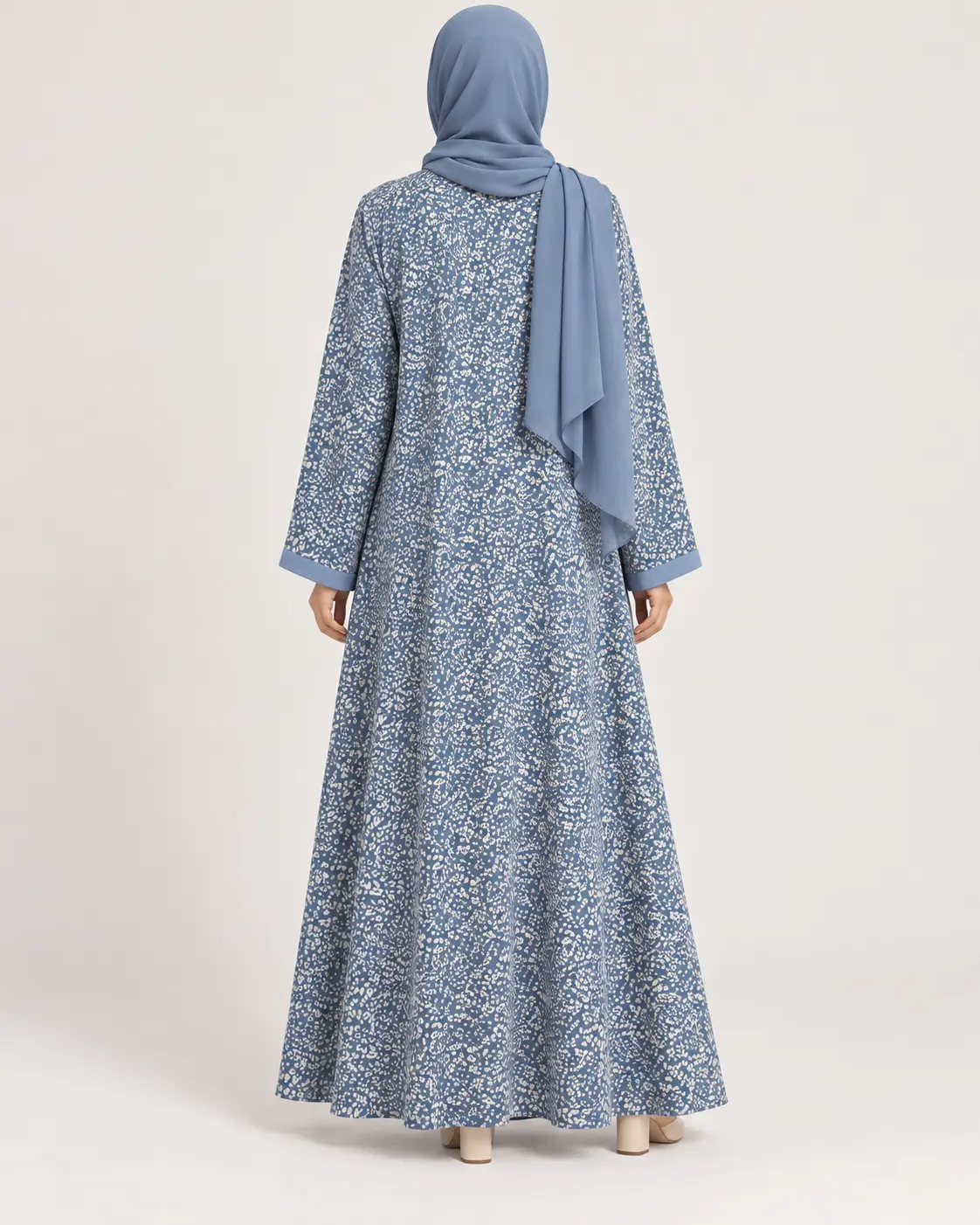 Azure Leopard Print Abaya